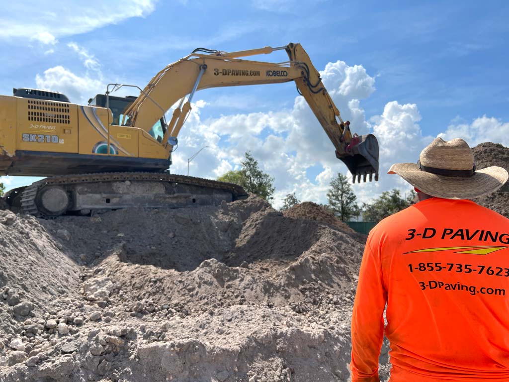 Site Development and excavation on a new building site development in Pompano Beach, FL.