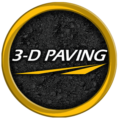 3-D Paving and Sealcoating Medallion Logo. Asphalt paving, Sealcoating, concrete and site development contractor. 3-D Paving offers total parking lot repair solutions.